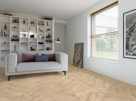 Detail van de natuurlijke eiken houtstructuur van Moduleo Roots Galway Oak 87245Y