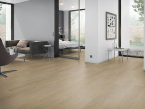 Naturel Eiken klik PVC plank (Oneflor English Oak Natural, rigid klik 6 mm) in een interieur – sfeerfoto 2