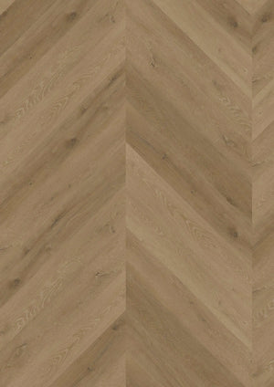 Oneflor Prestige Oak Light Amber plak PVC stroken in Hongaarse punt legpatroon