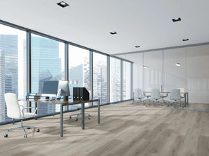 Licht Naturel Eiken XL klik PVC plank (Oneflor Prestige Oak Light Natural, rigid klik 7 mm) in een interieur – sfeerfoto 2