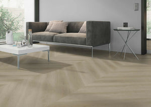 Detailopname van de EIR houtstructuur van Oneflor Raw Oak Light Natural