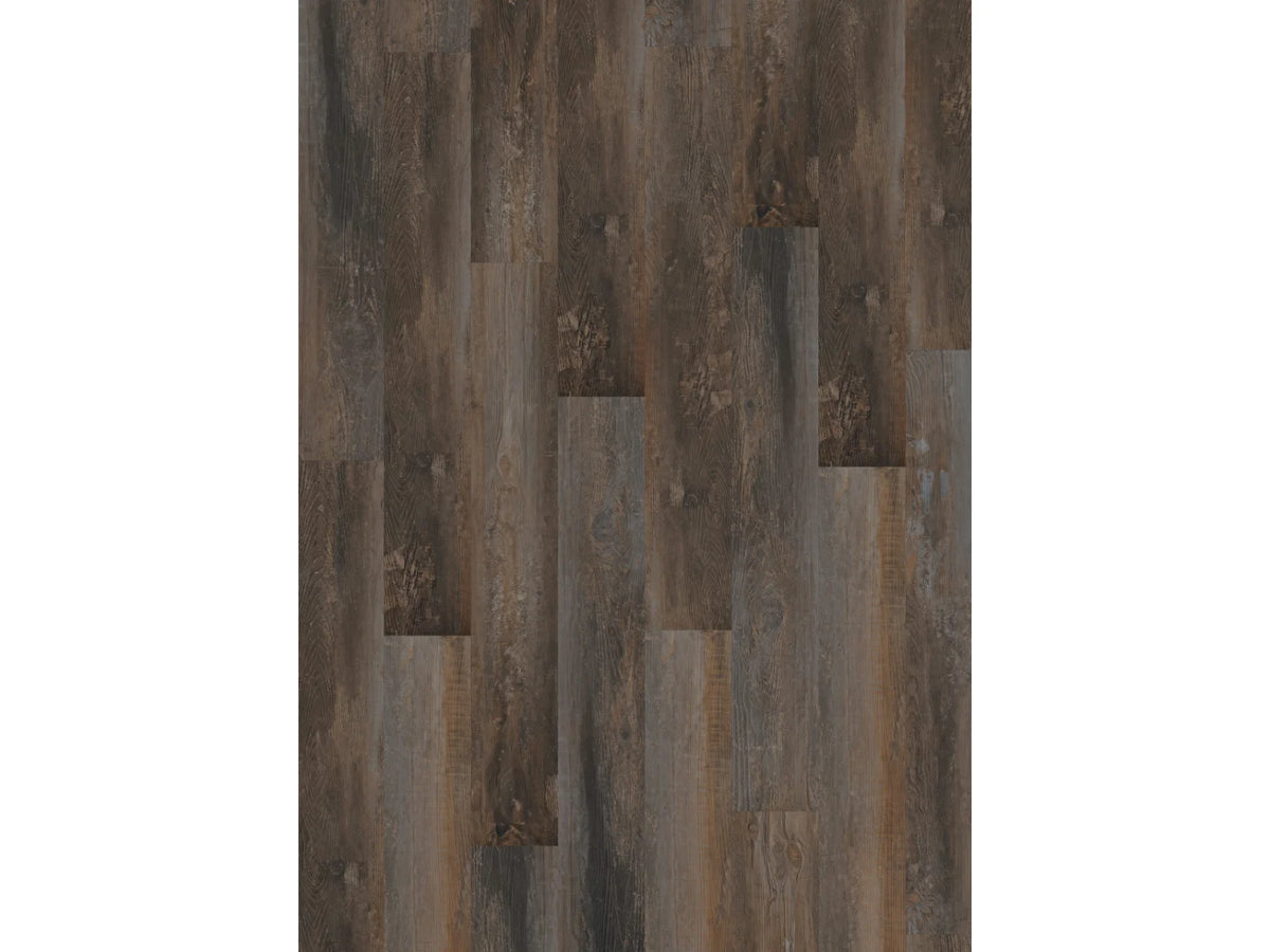 Oneflor Smoked Pine Brown klik PVC plank in gerookt grenen bruin – productfoto van het dessin