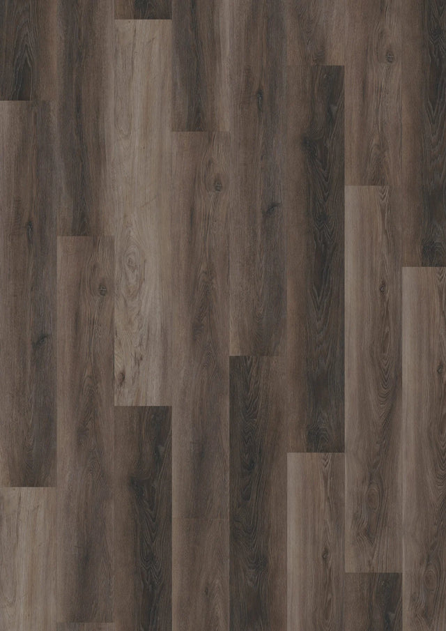 Oneflor Walnut Dark Brown plak PVC plank in donker notenhout – productfoto van het dessin