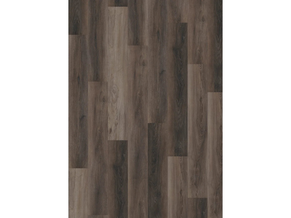 Oneflor Walnut Dark Brown klik PVC plank in donker notenhout – productfoto van het dessin