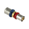 Rechte verloopkoppeling alu-pers 20x16 mm met TH-, H- en U-persprofiel voor meerlagenbuis.
