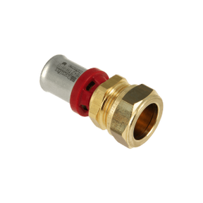 BONFIX overgangskoppeling van 15mm knelverbinding naar 16mm alu-pers meerlagenbuis.