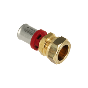 BONFIX overgangskoppeling van 15mm knelverbinding naar 16mm alu-pers meerlagenbuis.