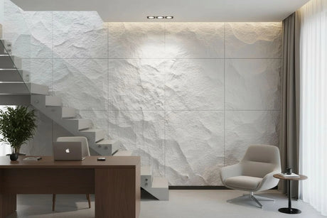 3D Rotswand Wandpaneel Agusta - Wit - Steenstructuur - XL & Mini