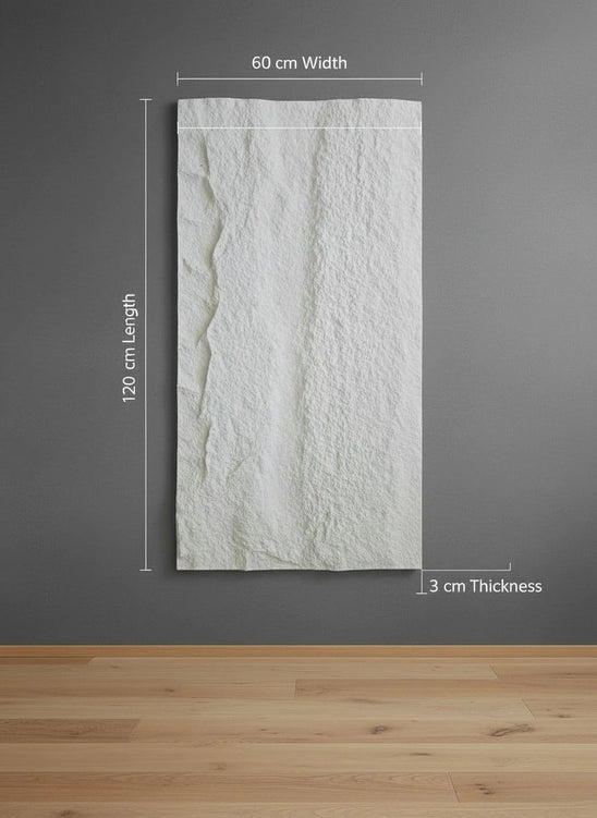 3D Rotswand Wandpaneel Agusta - Wit - Steenstructuur - XL & Mini