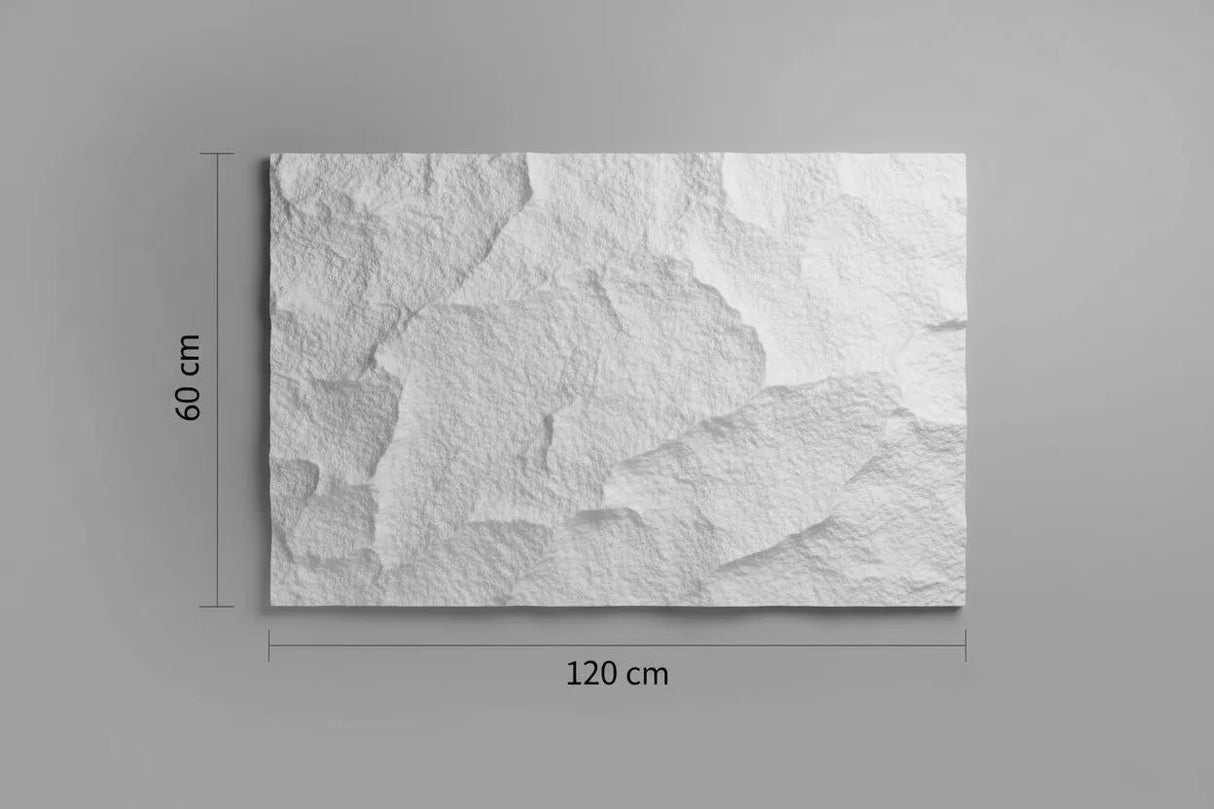 3D Rotswand Wandpaneel - Wit - XL 60x120 cm of 30x30,5 cm