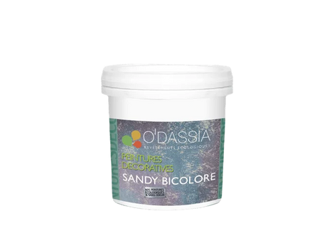 Sandy Bicolore decoratieve coating met metallic zandeffect voor een sfeervolle wandafwerking.