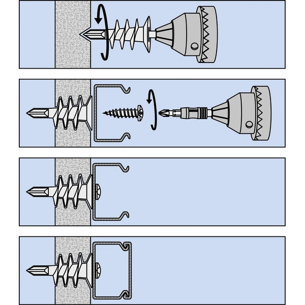 Witte korte zelfborende gipsplaatplug van Smart, 22mm lengte, voor montage in gipskarton.