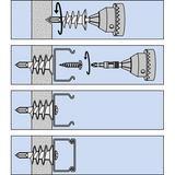 Witte korte zelfborende gipsplaatplug van Smart, 22mm lengte, voor montage in gipskarton.