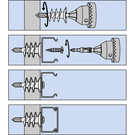 Witte korte zelfborende gipsplaatplug van Smart, 22mm lengte, voor montage in gipskarton.