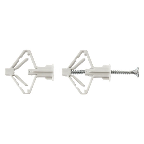 Grijze Smart nylon hollewandpluggen type PCA inclusief 55mm schroeven in vensterdoos van 25 stuks.