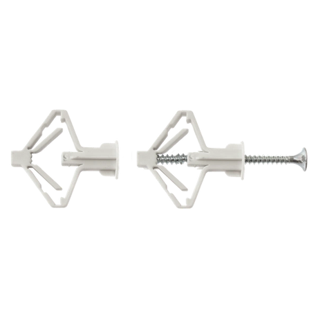 Grijze Smart nylon hollewandpluggen type PCA inclusief 55mm schroeven in vensterdoos van 25 stuks.