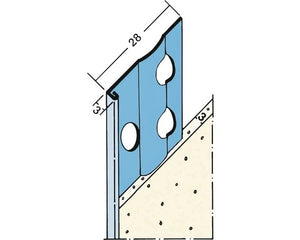 Gegalvaniseerd metalen stucstopprofiel 1236H, 2.6 meter lang voor binnenmuren.