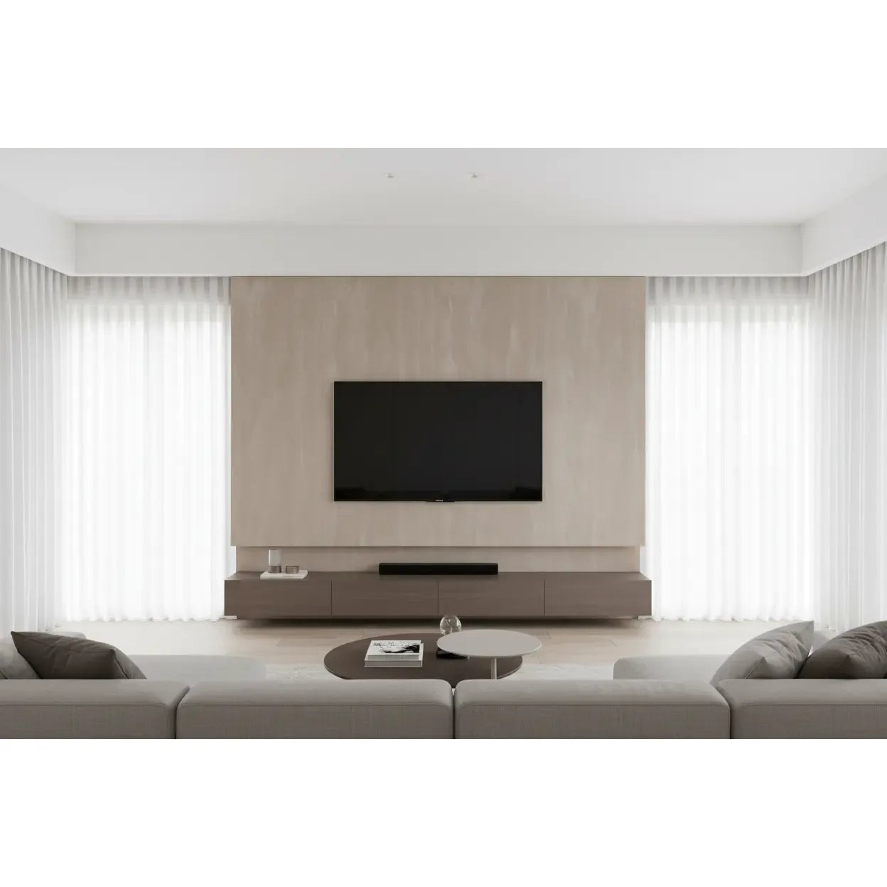 XL suede wandpaneel soft taupe – luxe wandbekleding 2800x1220x5 mm in licht taupe suède voor moderne interieurs