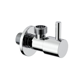 Uniforma hoekstopkraan 1/2 x 3/8 inch in verchroomd messing met glanzende afwerking.