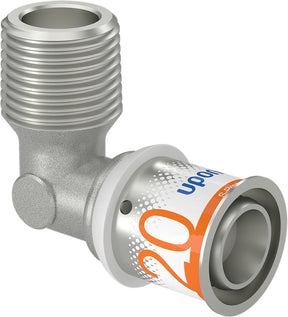 Uponor S-Press Plus persknie 90 graden 20 mm bij 3/4 inch buitendraad