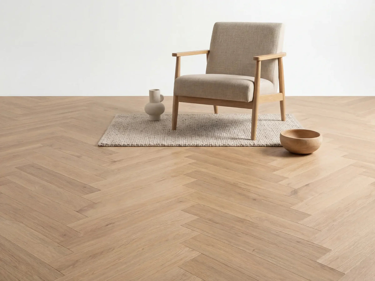 Yarenza Altessa Visgraat Light Oak PVC Visgraat Dryback 2,5 mm Licht Eiken - foto 3